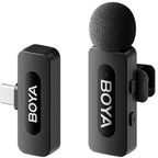 Boya BY-V10 V2.0 Wireless Lavalier Microphone for USB-C - 1 x TX and 1 x RX