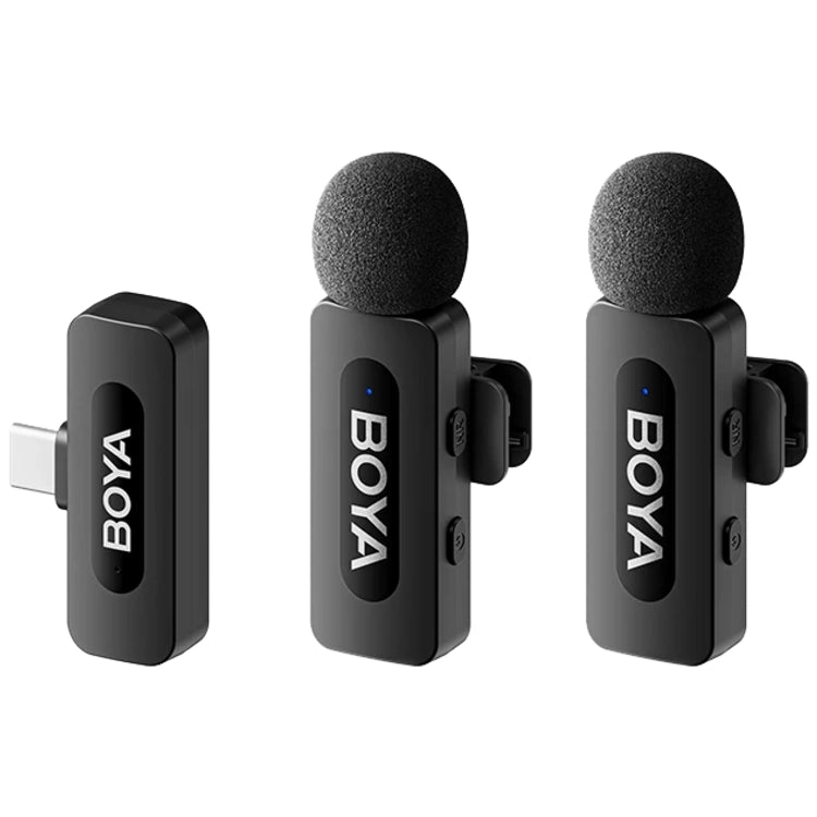 Boya BY-V20 V2.0 Wireless Lavalier Microphone for USB-C - 2 x TX and 1 x RX