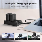 K&F Concept NP-W235 Dual Battery Charger USB-C with display