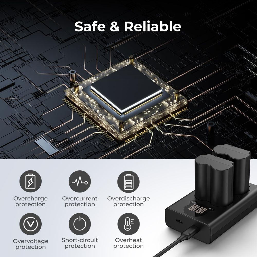 K&F Concept NP-W235 Dual Battery Charger USB-C with display
