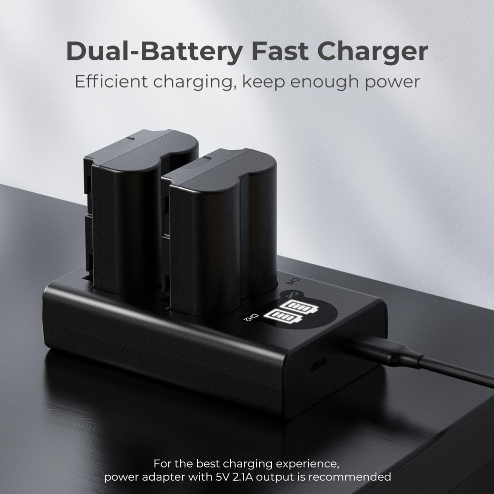 K&F Concept NP-W235 Dual Battery Charger USB-C with display
