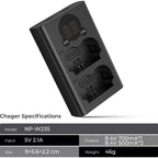 K&F Concept NP-W235 Dual Battery Charger USB-C with display