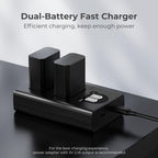 K&F Concept NP-FW50 Dual Battery Charger USB-C with display