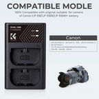 K&F Concept LP-E6NH Dual Battery Charger USB-C