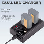 K&F Concept NP-FW50 Dual Battery Charger USB-C
