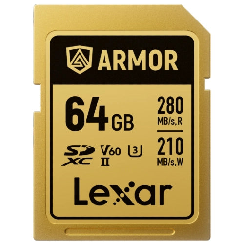 Lexar Professional Gold Armor SD Card UHS-II V60 R280/W210 MB/s IP68 – 64GB