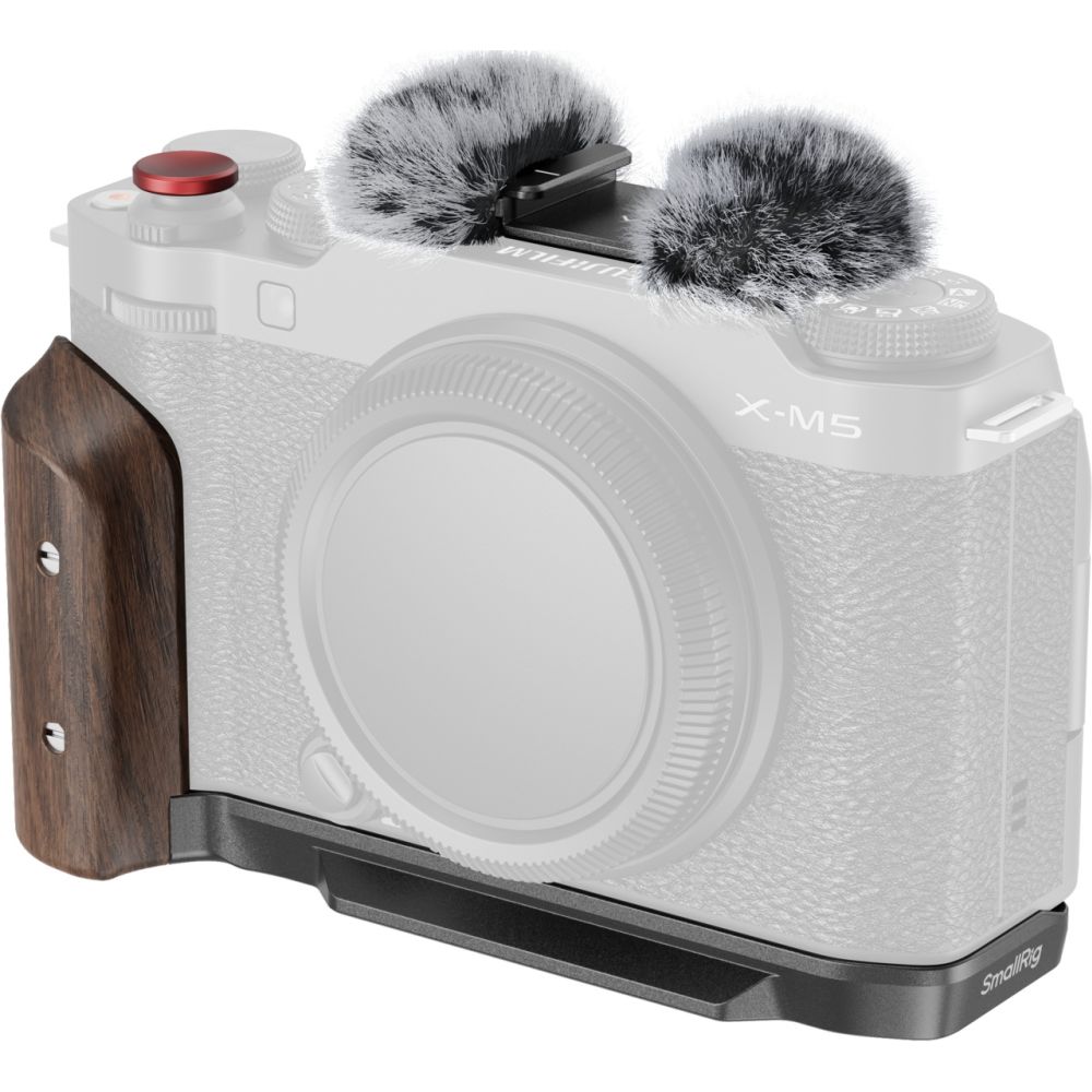 SmallRig 5260 L-Shape Mount Plate with Wooden Handle for Fujifilm X-M5, black