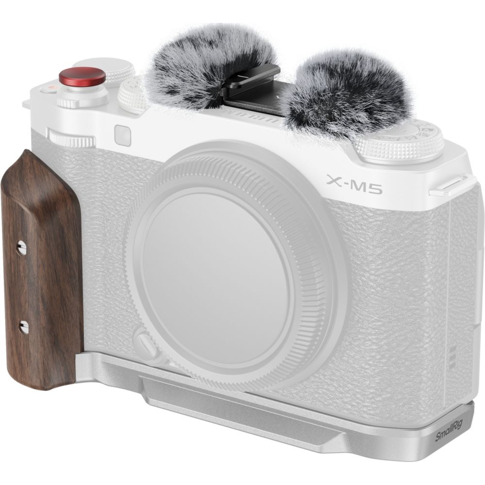 SmallRig 5261 L-Shape Mount Plate with Wooden Handle for Fujifilm X-M5, silver