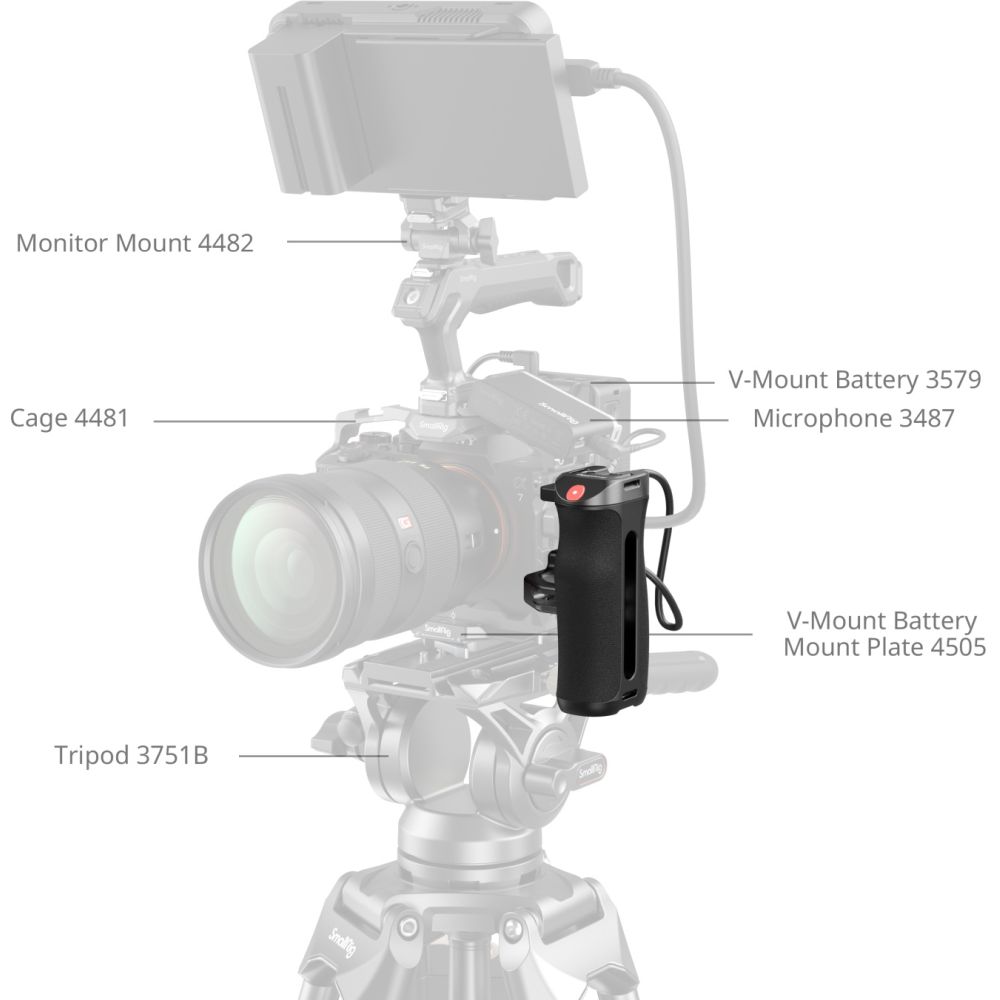 SmallRig 4928 Side Handle with Rec Trigger (1/4"-20 Screws)