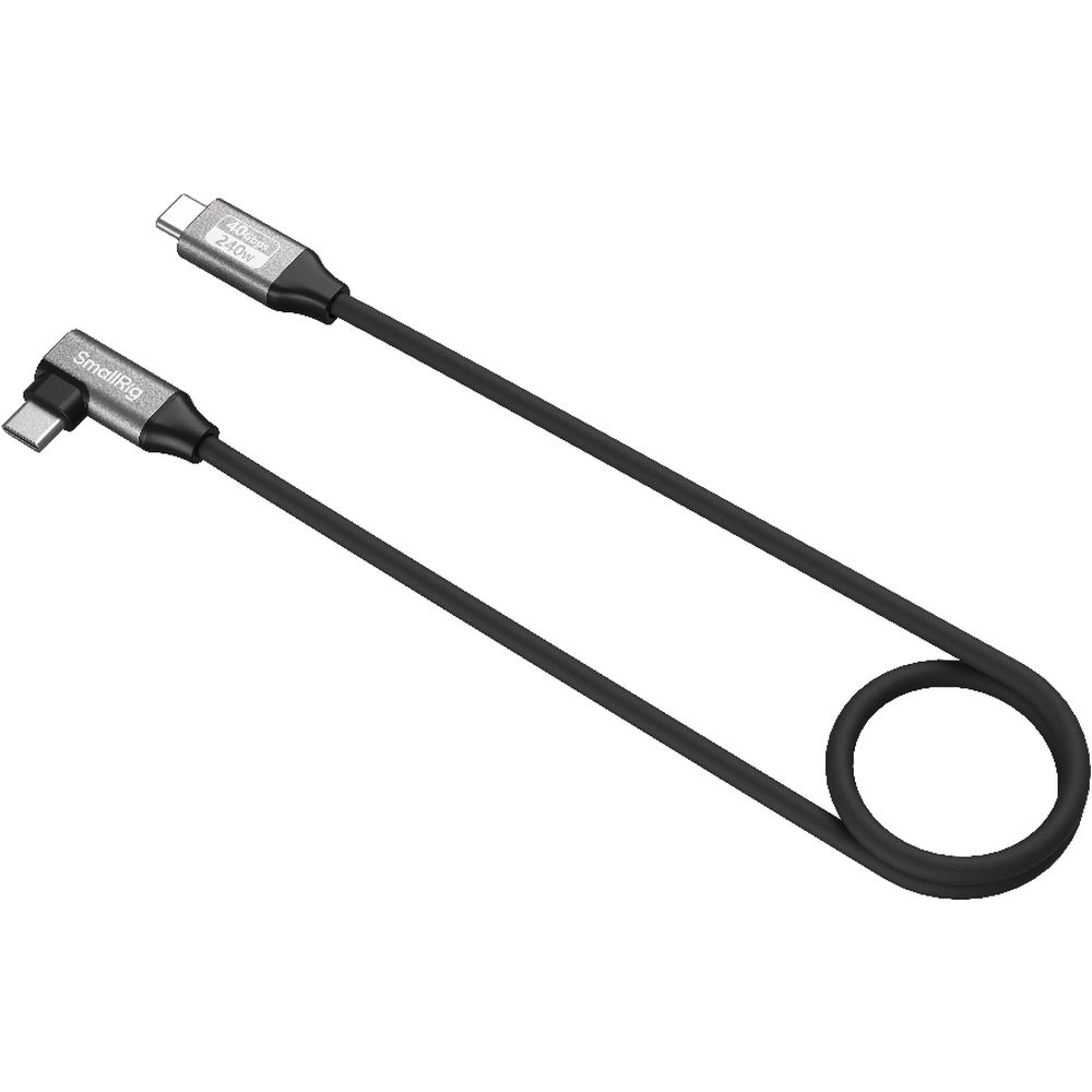 SmallRig 5076 USB-C Data Cable (Straight to Angled, 60cm / 23.6in) (40Gbps + 240W + 8K)