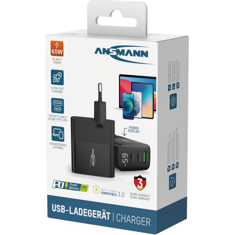 Ansmann HC365PD Charger 65W with display