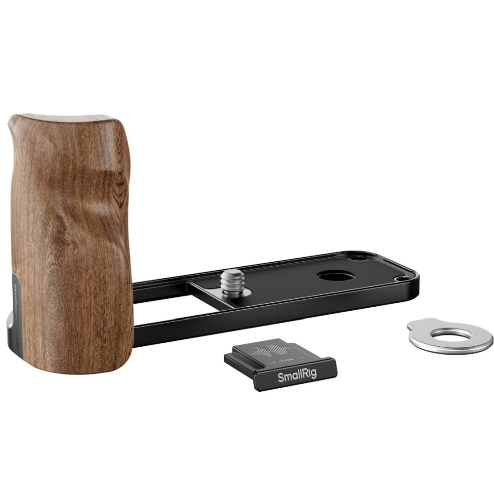 SmallRig 5224 L-Shaped Mount Plate with Wooden Handle for FUJIFILM X half, black