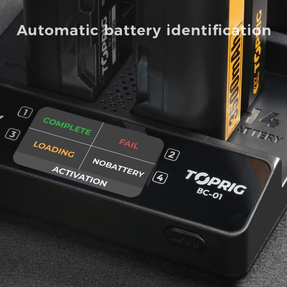 Accsoon TopRig 100W 4-Bay NP-F Fast Charger