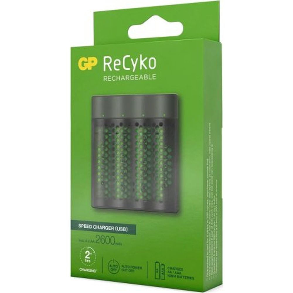 GP USB battery charger M451 incl. 4 x RECYKO AA 2600 mAh