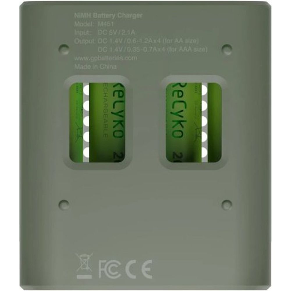 GP USB battery charger M451 incl. 4 x RECYKO AA 2600 mAh
