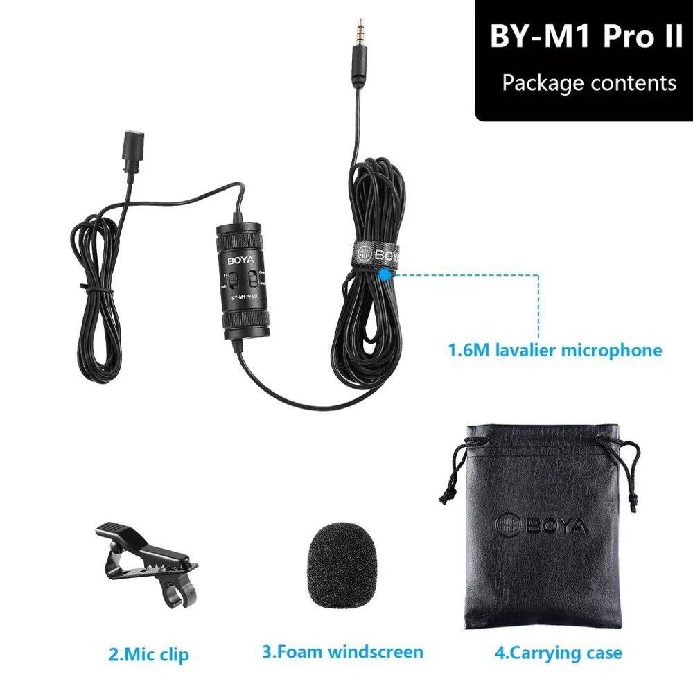 Boya BY-M1 Pro II clip-on microphone