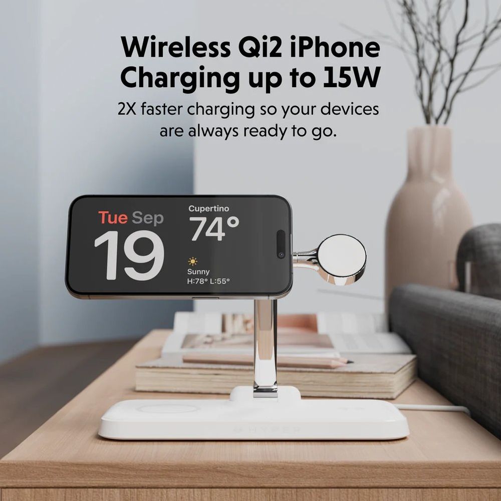 Hyper HyperJuice Qi2 4-in-1 magnetic charging stand
