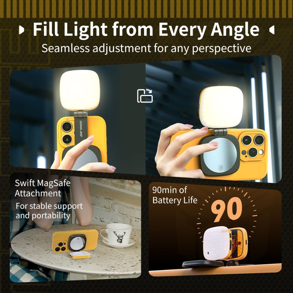 SmallRig 5513 Vibe P48 Detachable Mobile Phone LED Video Light "BumbleBee Edition"