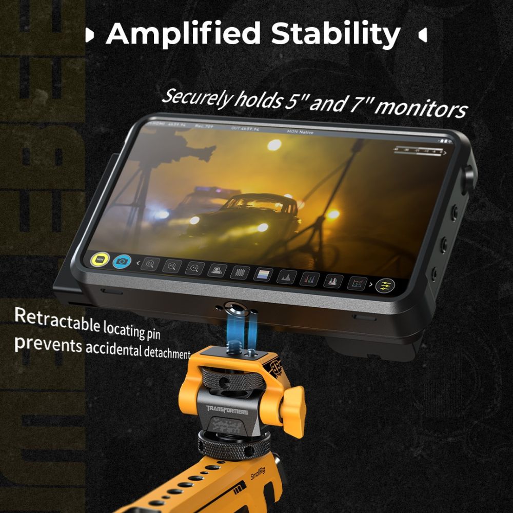 SmallRig 5520 Adjustable Monitor Support compatible with ARRI 3/8''-16 screws "BumbleBee Edition"