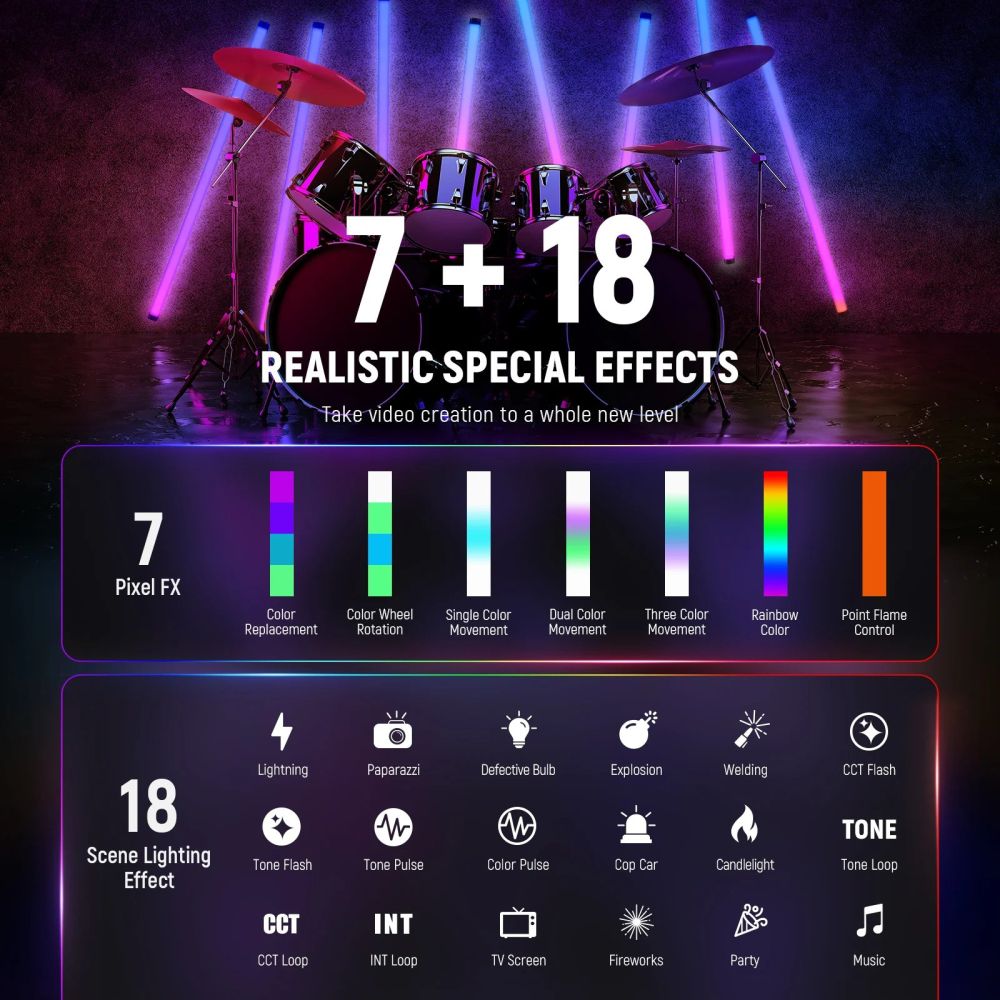Neewer TL120C 42W RGB LED tube light