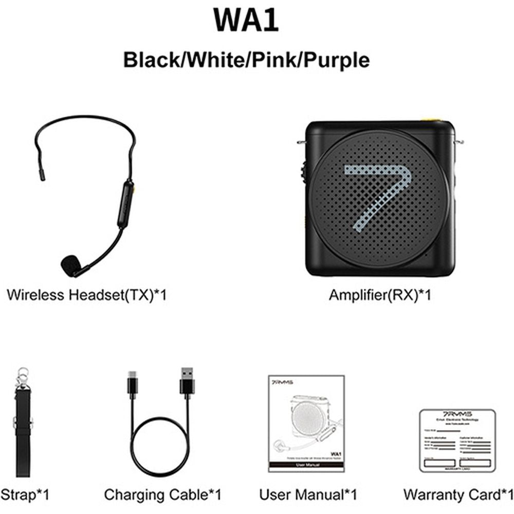 7Ryms Presentation Speaker with Wireless Headset - black