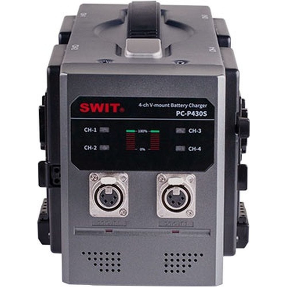 SWIT PC-P430S 4ch x 3A Fast Simultaneous Charger with 2-XLR DC out, V-mount
