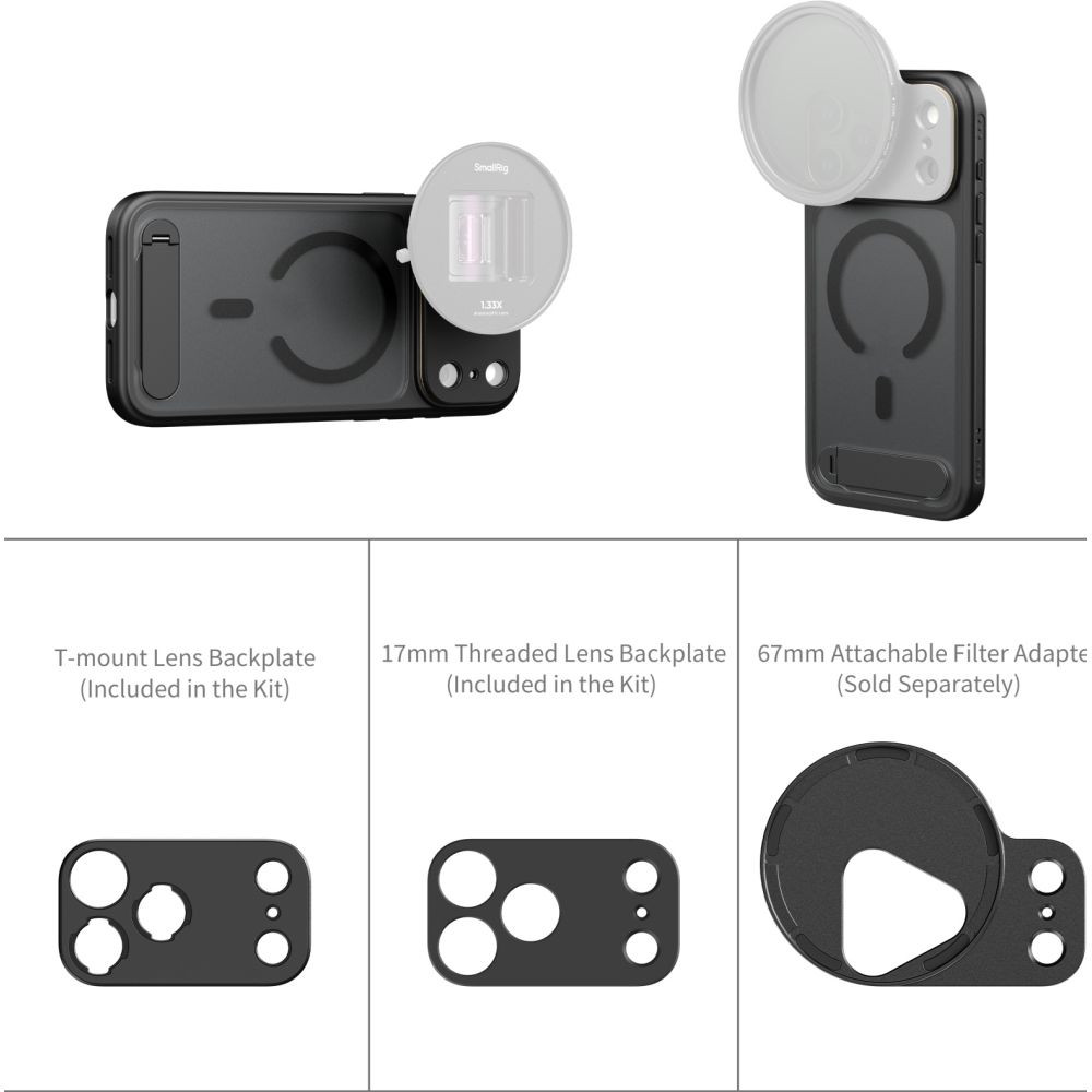 SmallRig 5551 FilMov Lightweight Photography Phone Case for iPhone 17 Pro Max, black