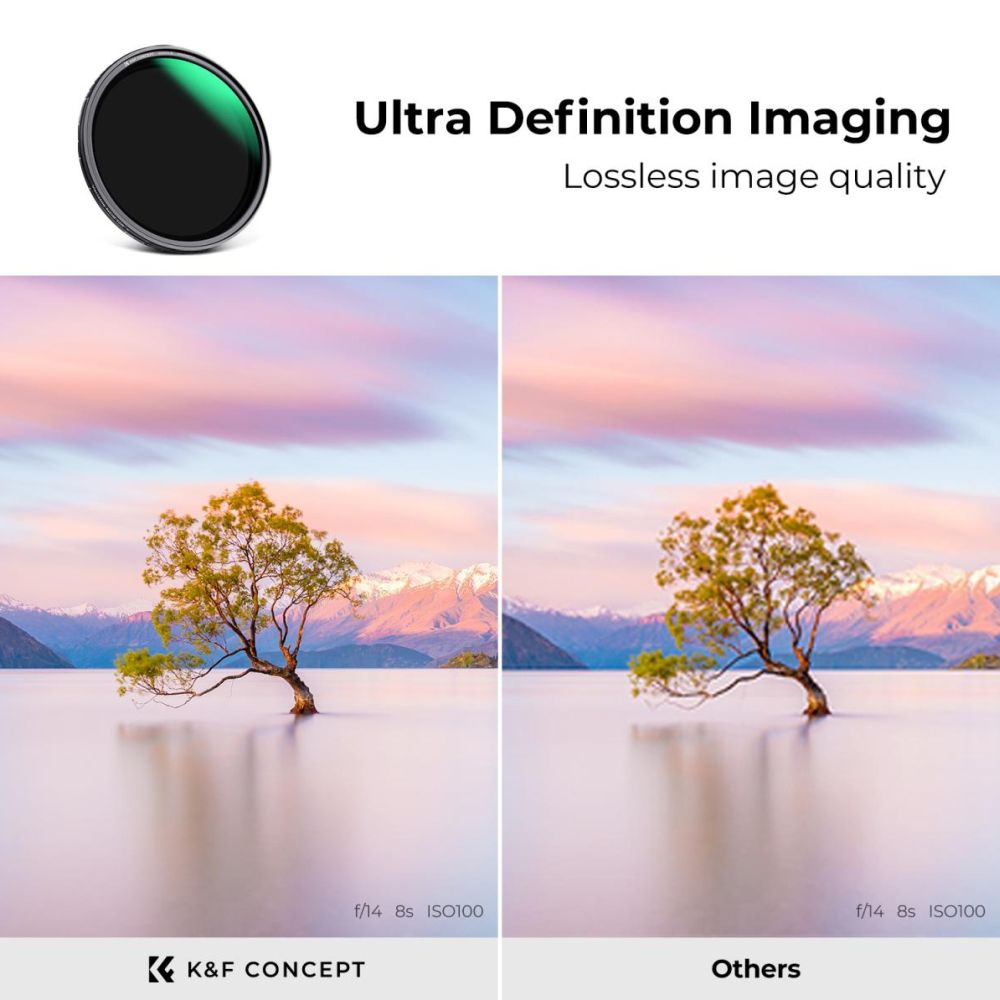 K&F Concept Variable ND filter ND8-128 Nano X magnetic 82mm