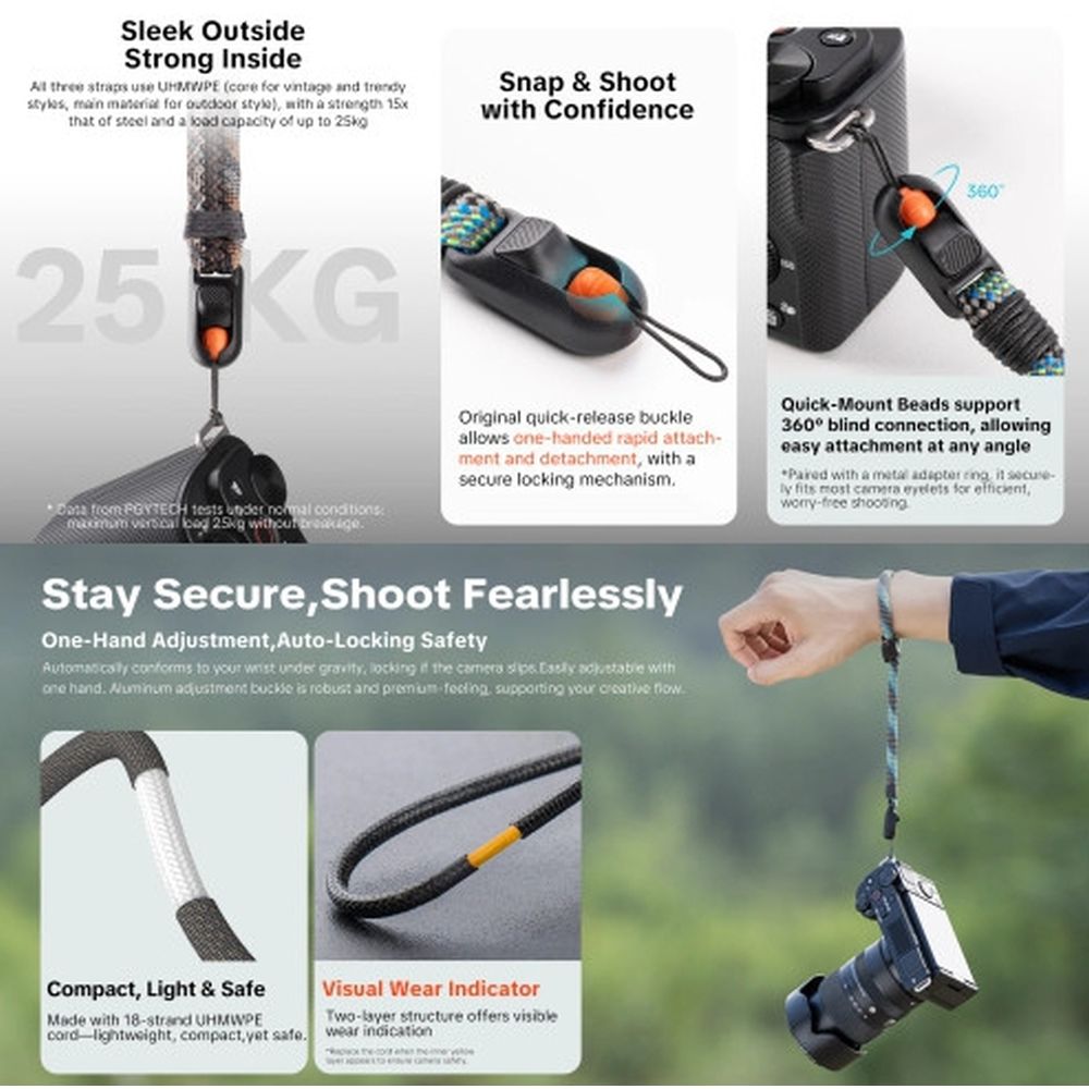 PGYTech Camera Wrist Strap Slim, Outdoor-Wilderness Green