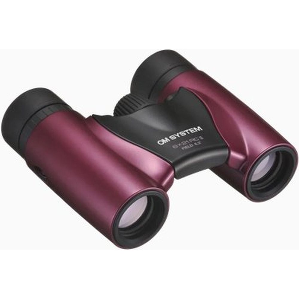 OM SYSTEM 8x21 RC II metal magenta binoculars incl. bag and carrying strap