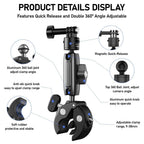 Telesin Quick-Release Crab Claw Clamp Handlebar Mount