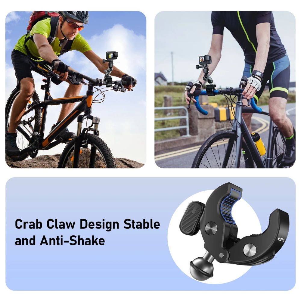 Telesin Quick-Release Crab Claw Clamp Handlebar Mount