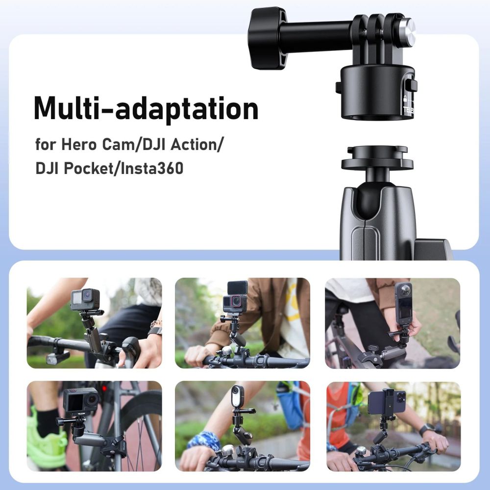 Telesin Quick-Release Crab Claw Clamp Handlebar Mount