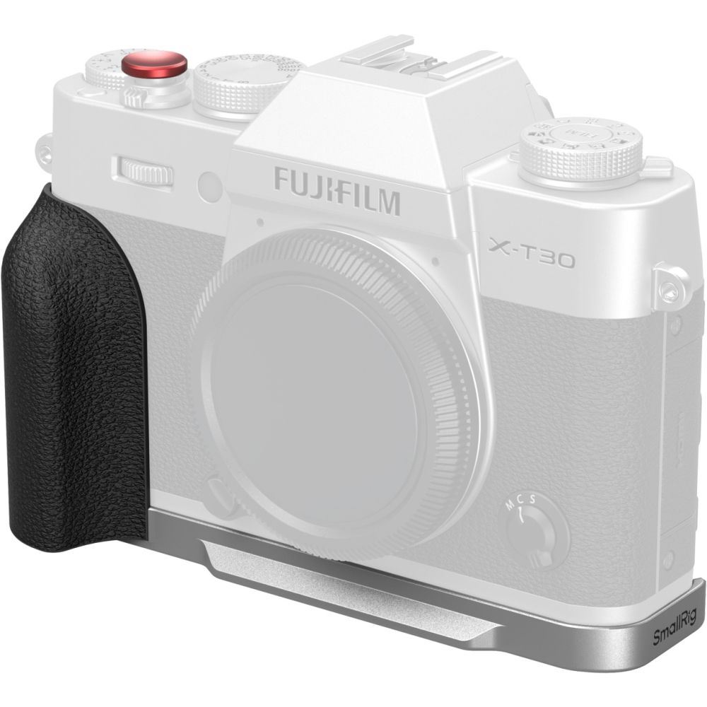 SmallRig 5664 L-Shaped Mount Plate with Silicone Handle for FUJIFILM X-T30 / X-T30 II / X-T30 III, Silver