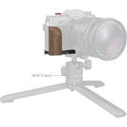 SmallRig 5668 L-Shaped Mount Plate with Wooden Handle for FUJIFILM X-T30 / X-T30 II / X-T30 III, Charcoal Silver