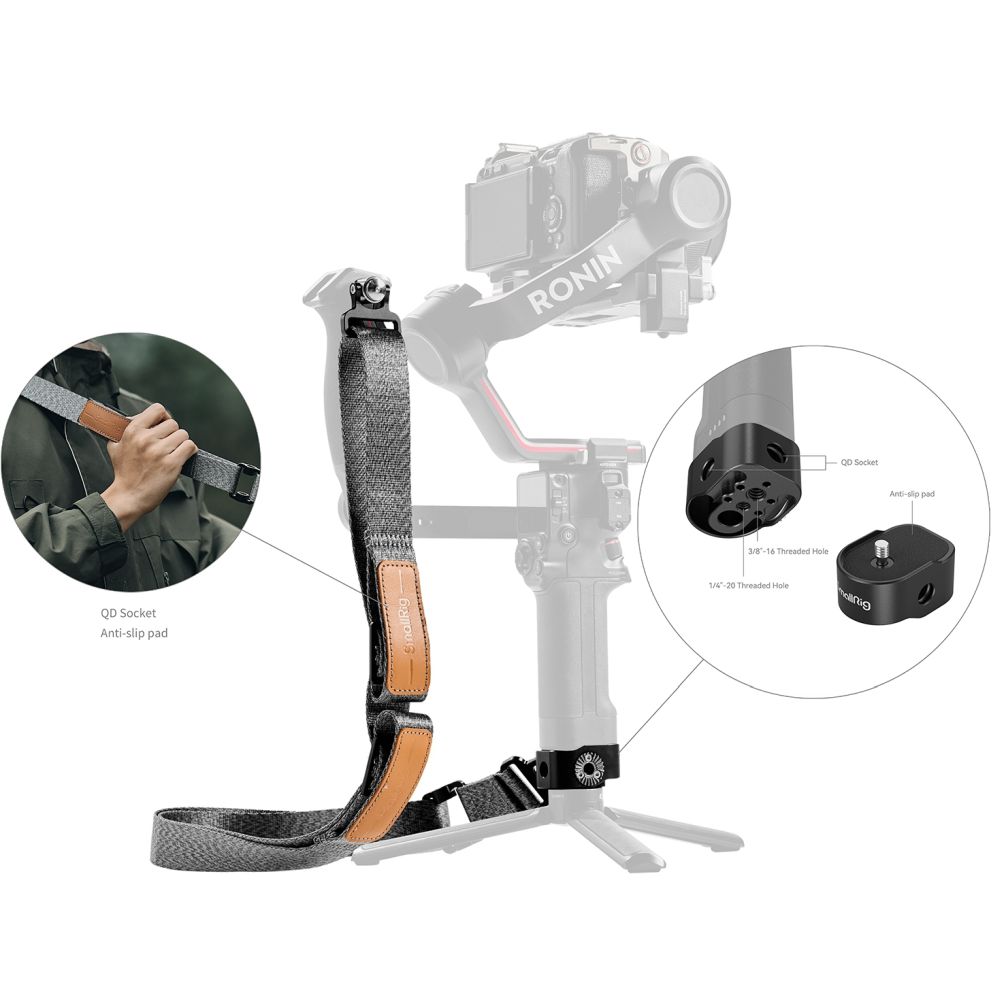 SmallRig 4118B Gewichtsreducerende shoulder strap for DJI RS 3 / RS 3 Pro / RS 2