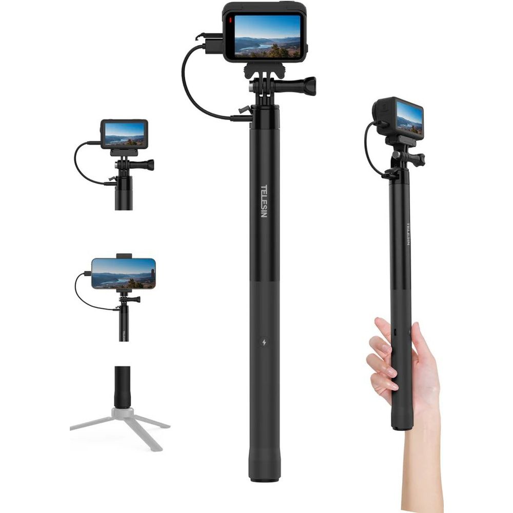 Telesin Power Selfie stick 2.0 - 102cm, 18W, 5000mAh