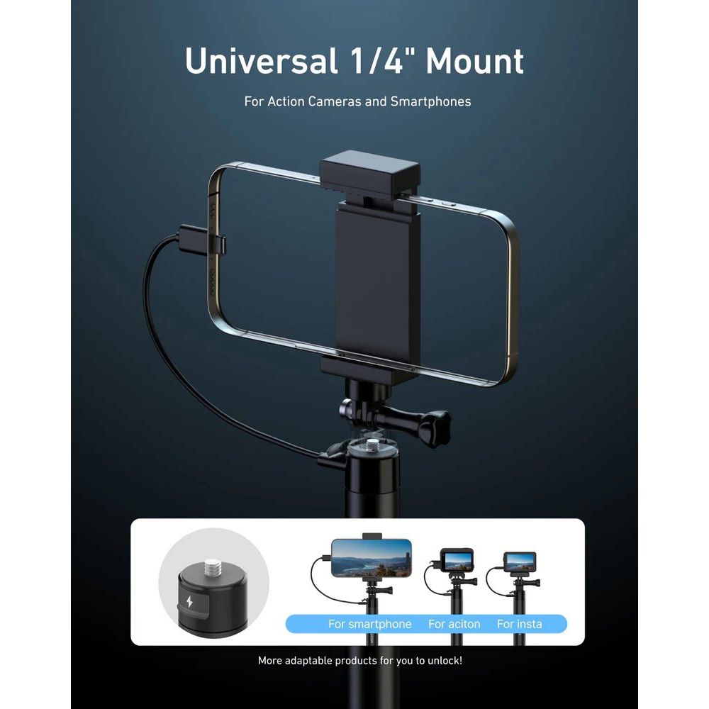Telesin Power Selfie stick 2.0 - 102cm, 18W, 5000mAh