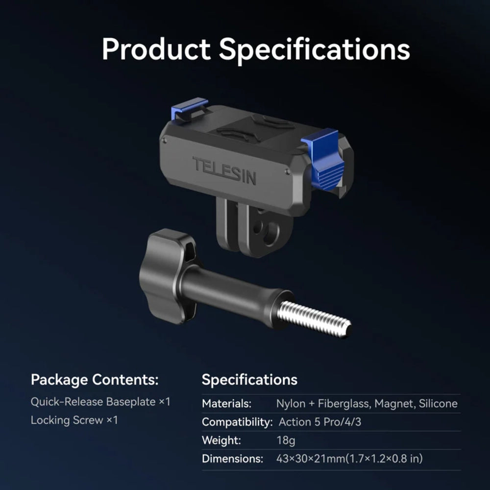 Telesin Quick-Release Mount for DJI Osmo Action & Osmo 360