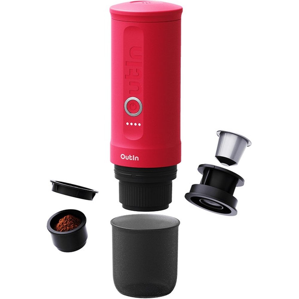 OutIn Nano Portable Electric Espresso Machine – Crimson Red