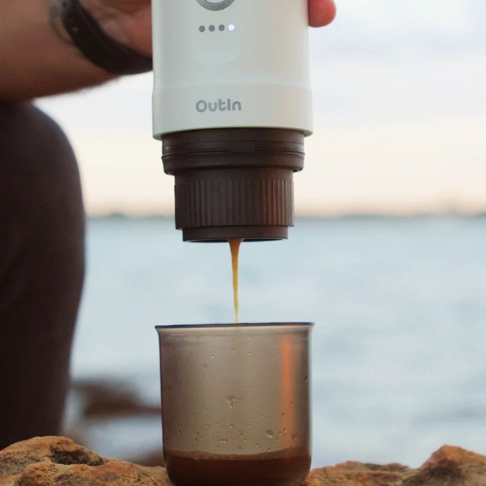 OutIn Nano Portable Electric Espresso Machine – Pearl White