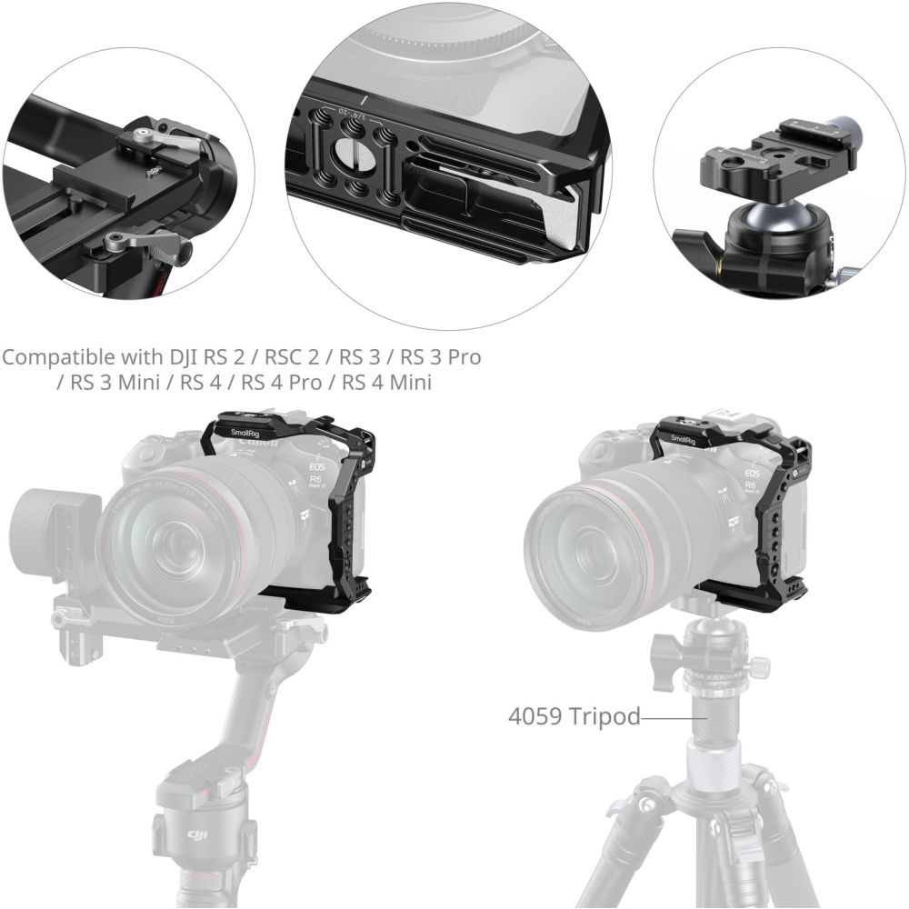 SmallRig 5953 "HawkLock" Quick Release Half Cage for Canon EOS R6 Mark III / R6 Mark II / R5 Mark II