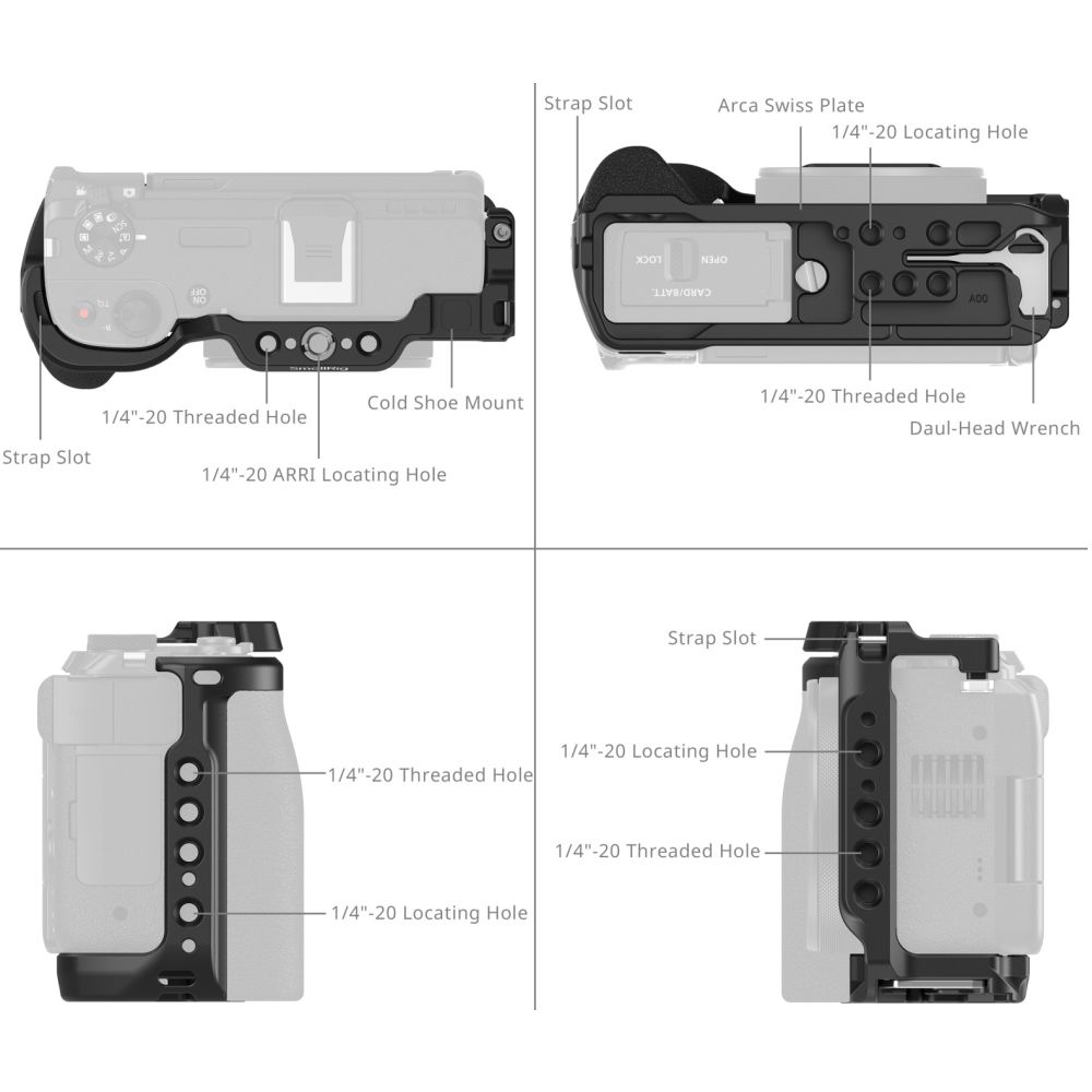SmallRig 5807 Cage for Canon PowerShot V1, Black