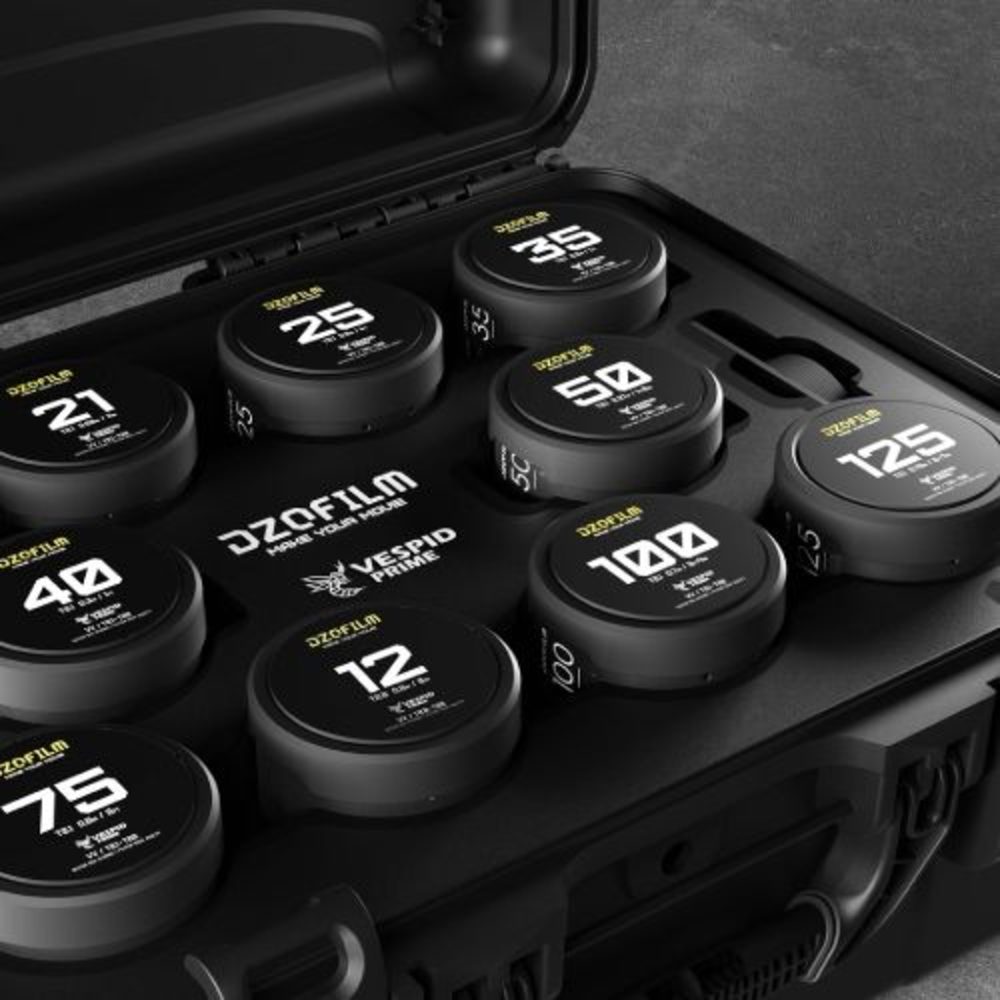 DZOFilm Vespid Prime Cine 10-Lens Kit - 21/25/35/40/50/75/100/125mm T2.1 + 12/16mm T2.8