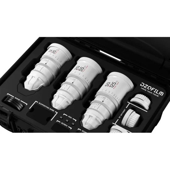 DZOFilm Pictor Zoom 3-lens Kit 12-25/20-55/50-125 T2.8 – White