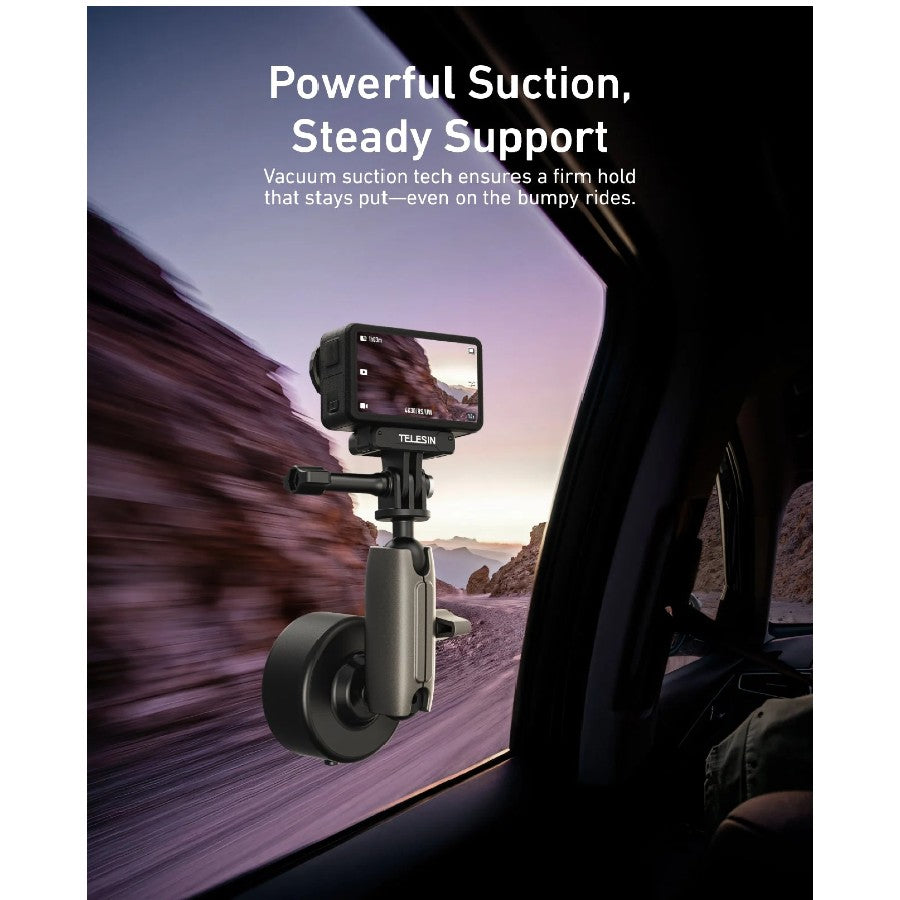 Telesin Electric Suction Cup Mount with Arm and GoPro Mount
