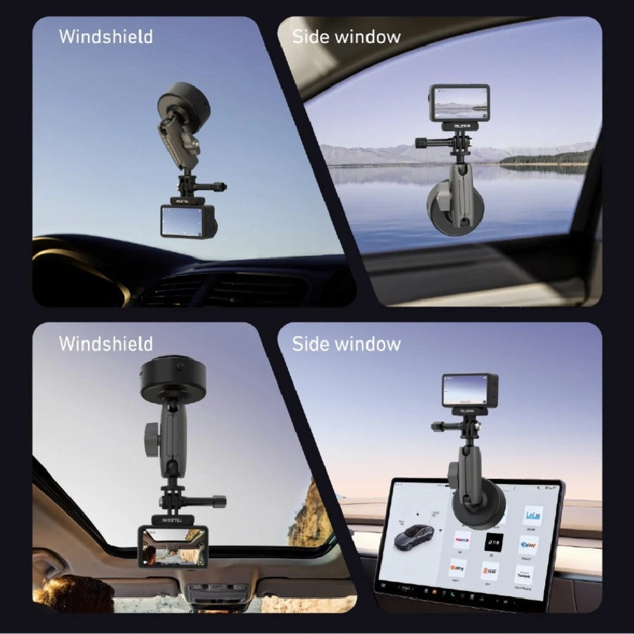 Telesin Electric Suction Cup Mount with Arm and GoPro Mount