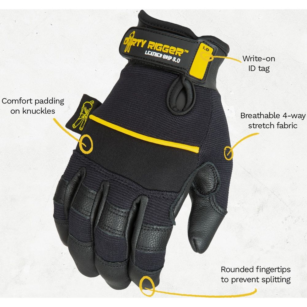 Dirty Rigger Leather Grip 3.0 Glove Full Fingered XXL