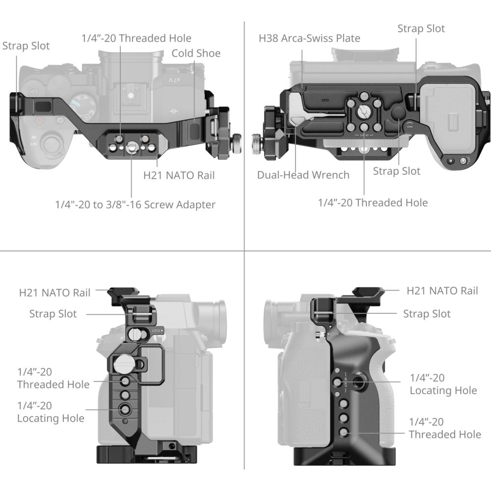 SmallRig 6028 Advanced "HawkLock" Cage Kit for Sony Alpha 7 V / 7R V / 7 IV