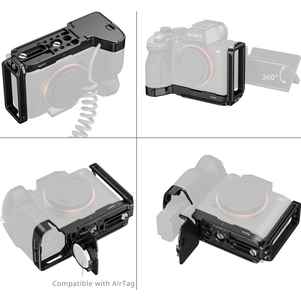 SmallRig 6034 L-Shaped Mount Plate with AirTag Slot for Sony Alpha 7 V / 7R V / 7 IV